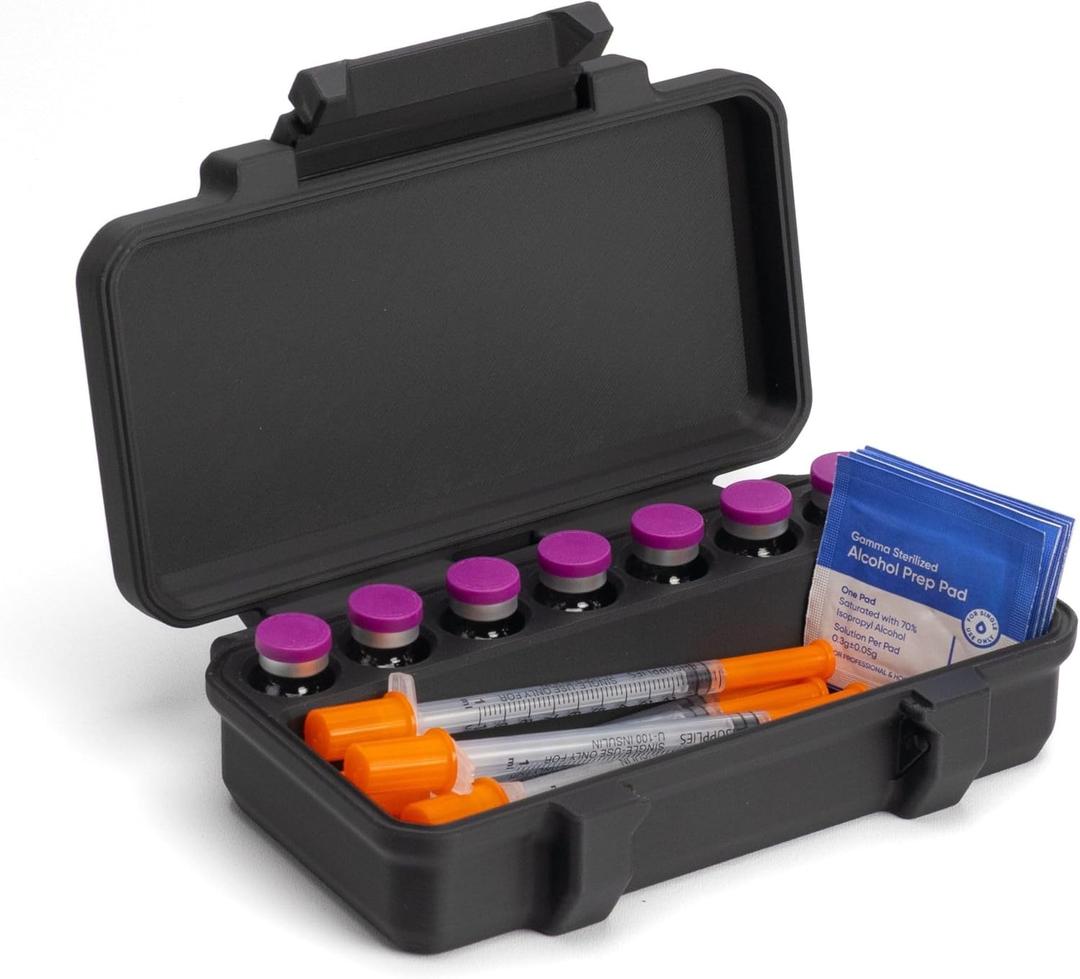3ml Vial and Syringe Case | for Peptide Vials | Fridge and Freezer Safe for Travel and Fridge Organization