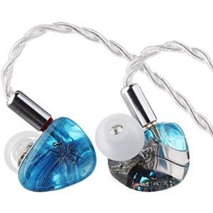 Linsoul Kiwi Ears Orchestra Lite Performance Custom 8BA in-Ear Monitor IEM with Detachable 4-core 7N Oxygen-Free Copper OFC Cable, Handcrafts Faceplate for Audiophile Studio Musician (Blue)
