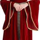 Renaissance Dress for Girls Medieval Princess Girls Costume Halloween Cosplay Renaissance Faire Outfit For Kids (130, Red)