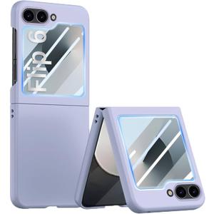 STORMTAL for Samsung Galaxy Z Flip 6 Case with Built-in Cover Screen Protector, Ultra-Thin, Anti-Scratches, Shockproof, Wireless Charging, Full Body Protective Cover for Galaxy Z Flip6 Purple