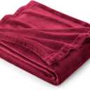 Bedsure Fleece Blanket Twin Size Red - 300GSM Lightweight Plush Fuzzy Cozy Soft Warm Blanket for Bed, Sofa, Couch, Travel, Camping, 60x80 inches