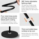 Bright LED Eye-Protecting Reading Floor Lamps Touch and Remote Dimming 3000-6000k, Tattoo Craft Drawing Makeup Adjustable Gooseneck Standing Light,Living Room Chair Sofa Bedroom Office