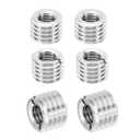 PATIKIL Thread Adapters Sleeve Reducing Nut, 6 Pcs M14x M8x10mm Male to Female Repair Insert Nut Screw Reducer Conversion Stainless Steel Fastener, Silver Tone
