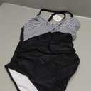 B2prity Women's One Piece Swimsuits Tummy Control Front Cross Bathing Suits Tie Back Slimming V Neck Swimwear (Medium)