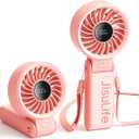 JISULIFE Handheld Fan Life7 Ultimate Flexibility: Wide & Strong Airflow, 19.5H Max Cooling, 5000mAh Rechargeable, 5-Speed, LED Display, 3 IN 1 Portable Fan for Travel, Concerts, Sports Events(Pink)