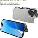ONETOP Compatible with iPhone 16 Plus Wallet Case with Card Holder, PU Leather Kickstand Card Slots Case, Double Magnetic Clasp and Durable Shockproof Cover 6.7 Inch (Gray)