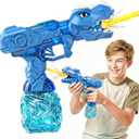 3 x Electric Water Gun Blue Dinosaur, 26-32 FT Long Range Squirt Gun for Adults Kids, Large Capacity Automatic Water Pistol with Flash, Realistic Watergun for Summer Outdoor Yard Water Theme Party, 1Pack