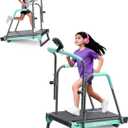 Kids Treadmill, Treadmill for Kids with Handle Bar Up to 165Lbs Capacity, Upgraded Manual Toddler Treadmills Workout Equipment with 2 Adjustable Incline Mode & 4 Level Upright Height