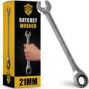 TOOLGUARDS 21mm Wrench - Ratcheting Wrench - Slim Profile - Ratchet Wrench