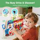 hahaland Montessori Busy Board for Toddlers 3-5, 18-in-1 Wooden Sensory Activity Board with LED Lights & Switches, Educational Montessori Toy for Fine Motor Skills, Kids Gift