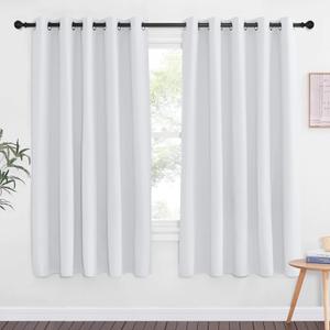 NICETOWN Room Darkening Curtain for Living Room - Solid Thermal Insulated Grommet Light Blocking Window Treatment for Bedroom/Doorway (1 Panel, 66 by 66, Greyish White)