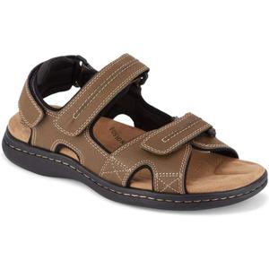 DOCKERS Mens Newpage Outdoor Sport Sandals for Men - Memory Foam Comfort and Adjustable Straps (15 Wide, Dark Tan)