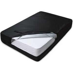 Mattress Bags for Moving and Storage, Heavy Duty King Mattress Bag with 4 Strong Handles, Waterproof Mattress Cover/Protector for Moving King Size, Reusable Thick Tarp, Black