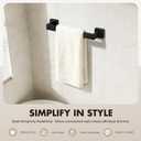 Bathroom Accessories Towel Bar Set: 10 Pieces Matte Black Bathroom Hardware Square SUS304 Stainless Steel - Wall Mounted Towel Rack&Toilet Paper Holder&Towel Ring and Towel Hook