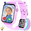 4G Kids Smart Watch GPS Tracker, Smartwatch for Kid with Video Calling, Voice Chat, Class Mode, SOS , Pedometer, Alarm, Games, SIM Card HD Touch Screen Phone Watch Gift for 4-12 Girls Boys, Purple