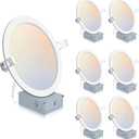 6 Pack Recessed Lighting 8 Inch with Junction Box, 5CCT 8 Inch LED Recessed Lights Dimmable 2700K/3000K/4000K/5000K/6000K, 18W 1400lm Ultra Thin Recessed Lighting - ETL and Energy Star Certified