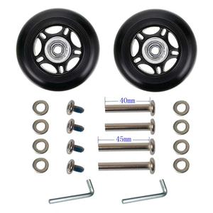 1 Pair/2pcs Luggage Suitcase Replacement Wheels 60mm/70mm/72mm/75mm/87mm/94mm/100mm, Rubber Swivel Caster Wheels 6mm Bearings Repair Kits (OD90xThk24mm/3.54x0.94in)