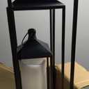 LED Lanterns Decorative Indoor&Outdoor, 23’’ 19’’ 13’’ Large Black Candle Lanterns Set with 3 Flameless Candles, Metal Holders for Porch, Patio, Garden, Home, Fireplace, Decorations Decor
