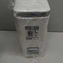 onlcuk Small Bathroom Can with Lid Soft Close, 10 Liter/2.6 Gallon Slim Garbage Can-Metal Step and Press top Lid, Mini Modern Waste Basket for Toilet, Office, Bedroom,Dorm,Grayish-White