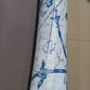 SALLOUS Runner Rug for Hallway, 3x20ft Vinyl Floor Mat for Home, Area Rug for Living Room Bedroom, Waterproof Kitchen Mat, Runner Rug for Bathroom, Entryway (Grayish Blue Bohemian-Style)