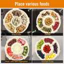 Dishwasher Safety -Divided Rotating Serving Tray with Lid and Handle,Portable Snackle Box for Fruits Snacks Charcuterie,Clear Organizer and Fridge Storage Container,Veggie Platters for Adults Child