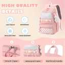 Cute School Backpack for Girls Kawaii Large Bookbag Kids Teens Elementary Middle School Preppy Aesthetic Book Bag (White)
