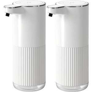 2Pack Automatic Soap Dispenser, Touchless Foaming Soap Dispenser Bathroom,Upgrade Hand & Dish Electric Dispenser 4-Level Adjustable Waterproof Wall Mount Kitchen Auto Soap Pump for Thin & Thick Liquid
