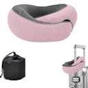 WEERSHUN Travel Pillow for Airplanes, 2026 New Memory Foam Neck Pillow with Chin Wrap for Traveling, Suitable for Airplanes, Offices and Cars (Pink)