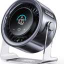 USB Desk Fan for Bedroom: 100 Speeds Digital Display Quiet Table Fan with Turbo Airflow, 120 Rotating Small Rechargeable Battery Desktop Fans for Bedroom Home Office (Black)