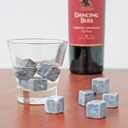 Marble Whiskey Stones  Natural Reusable Chilling Rocks for Whiskey & Bourbon, Silver Finish, One Size