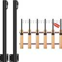 Suchtale 8 Pack 1.3 FT String Light Poles, Suspension Outdoor Fence Post Lights with Clip and Bracket, Outside String Lights Hanging, Wall Mounting Stand for Patio Garden Backyard Wedding Party, Black
