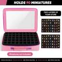 Toy Storage Case Compatible with Disney Doorables Collectible Mini Figures.Toys Display Bag with 2 Layers of Foam with Pre-Cut Grooves.Holds 90 Mini Figures.(Case Only) (Pink)