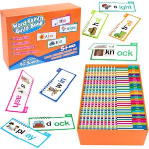 Dolanus 30 Read and Rhyme Flip Books, Word Family ABC Vocabulary Flashcards, Kindergarten Sight Word - Learn to Read Phonics Flash Cards Activity Games, Toys for Kids Toddlers Ages 3-8 Years Old