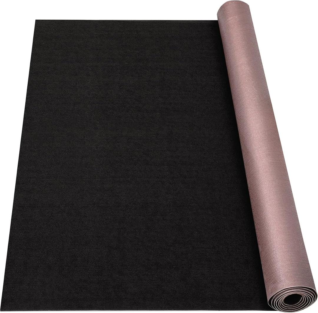 Grefinity Marine Carpet, 5 FT x 20 FT Black Indoor/Outdoor Carpet, 0.2" Thick, Non-Slip, Waterproof, Machine Made, High Pile, Rectangular Area Rug