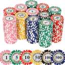 Premium Numbered Poker Chips for Card Board Game,for Texas Hold'em, Blackjack,Card Club or Late Night Poker Games