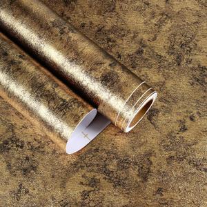 Antique Gold Wallpaper Stick and Peel Metallic Contact Paper for Appliances Waterproof Textured Black Gold Metal Wallpaper 15.7"x160" Removable Heat Resistant Kitchen Vinyl Wrap for Cabinets