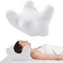 MABOZOO Air Layer Fabric Face Pillow, Ergonomic Beauty Pillow Cervical Pillow for Neck, Shoulder Comfort Support, Memory Foam Face Down Pillow Contour Pillow for Side, Back and Stomach Sleepers