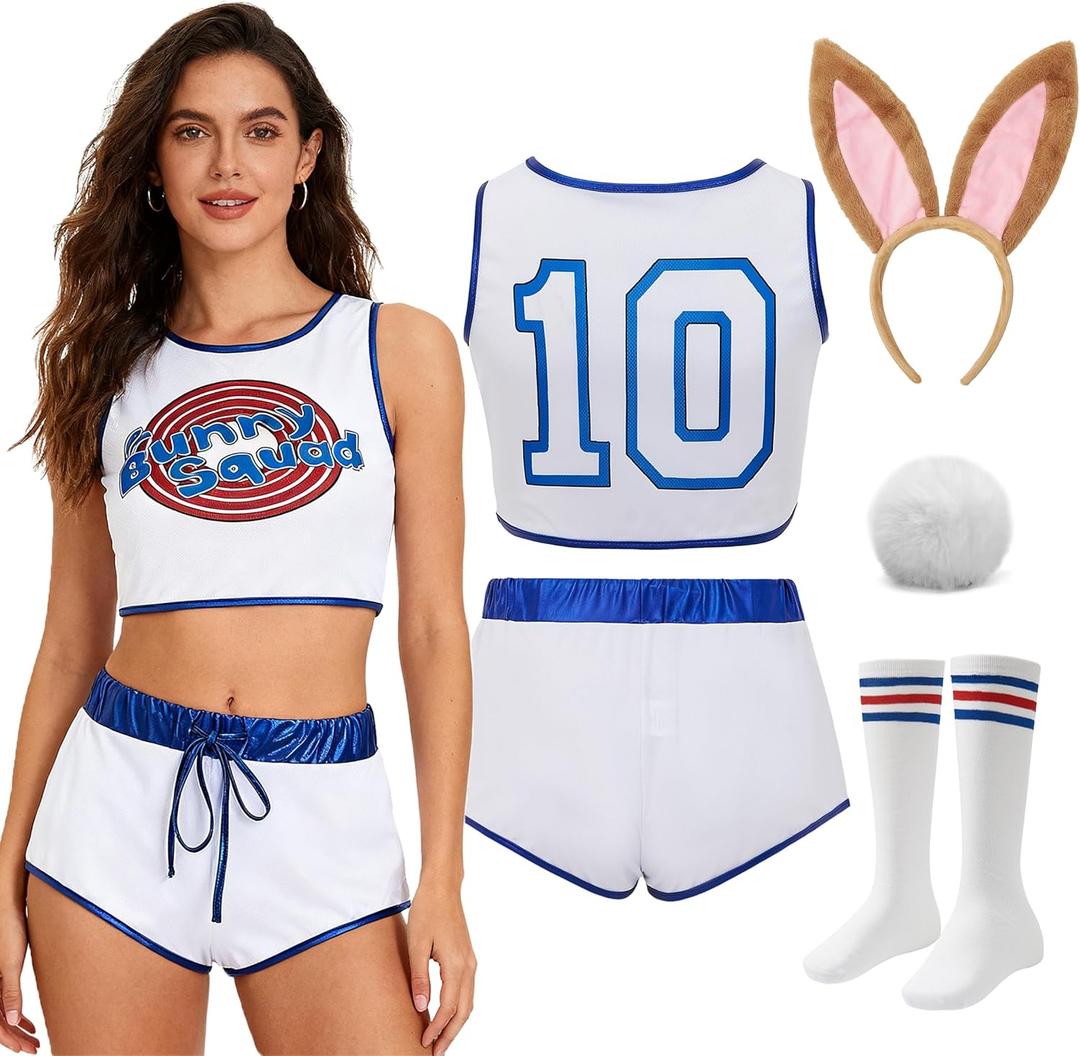 Women Lola #10 Movie Basketball Jersey Halloween Cosplay Costume (Small)