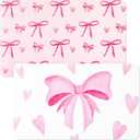 2 Pack Pink Bows Dish Drying Mat 12" x 19" Large Absorbent Coffee Machine Bar Mat Kitchen Counter Pad Decor for Kitchen Counter Coffee Station Accessories Organizer