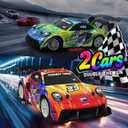 2 Pack RC Cars for Kids and Boys, Girls 4-7-8-12, Remote Control Car, LED Lights, 4WD Racing Cars,2.4GHz Dual Player, Colorful Graffiti Designs, Ideal Fun Easter Gift for Kids