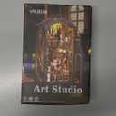 Booknooks kit for Adults - Art Studio Book Nook Kit | Miniature Artist Atelier 3D Puzzle | Vintage Oil Painting Bookshelf Decor with LED | Unique Creative Gifts for Art Lovers (Gray)