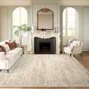 Washable Area Rug 8x10, Large Soft Rugs for Living Room Vintage Beige Rug 8x10 Area Rugs for Bedroom Dining Room Non-Slip Stain Resistant Under Table Rug (8' x 10' (Rectangular))