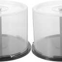 Angoily Cd Storage Bucket Set of 2 Portable Dvd Holder Organizer Clear Plastic Container for Media Protection Compact 5.47X5.47X3.14In Storage Case for Home Car (Assorted Color)