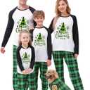 CIYCUIT Family Christmas Pjs Matching Sets Reindeer Christmas Pajamas for Family and Dog (Green, XL)