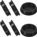 uxcell 6 Pcs T Shaped Silicone Plug, Dia 60 mm/2.36 Inch Elastic Waterproof Silicone Plug Reusable Bottle Stopper Sealing Round Hole Plug for Pipes Equipment, Black