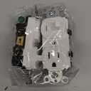 BESTTEN 2 Pack Combination Toggle Light Switch and Duplex Receptacle Outlet, Single Pole Toggle Wall Switch, Grounded Outlet, Combo Style, 15 Amp, Wallplate Included, UL Listed, White