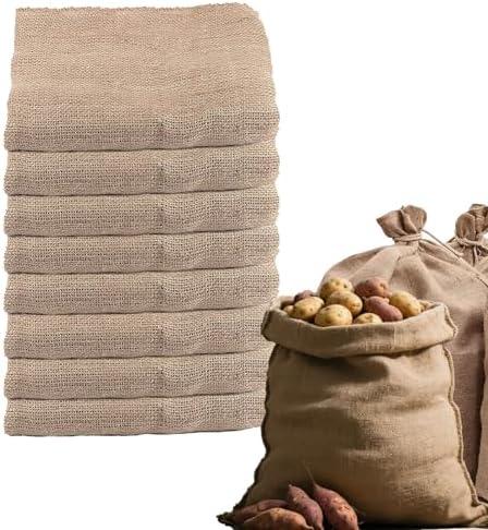 ZOENHOU 8 Packs 40 x 24 Inch Large Burlap Bags, Potato Sack Burlap Sacks for Gardening, School Racing Game, Adults, and Family Games