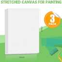 ESRICH Stretched Canvas for Painting 16x20 Inch, 3Pack Large Canvas for Painting, Triple Primed Acid-Free Cotton Blank Canvases for Oil, Acrylic, Watercolor & Gouache for Paint Parties, Art Classes