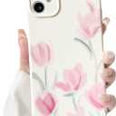 3 x NITITOP Compatible with iPhone 11 Case Cute Flower Floral Tulip Pattern for Women Girls Trendy Slim Fit TPU Bumper Silicone Shockproof Full Camera Protection Cover - Pink