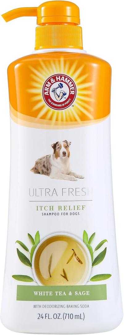Arm & Hammer for Pets Ultra Fresh Itch Relief Shampoo for Dogs with Oatmeal & Aloe Value Size with Pump 24oz - Great Smelling Dog Grooming Supplies, Bathing Supplies, Dog Wash, Puppy Pet Shampoo (24 Fl Oz )